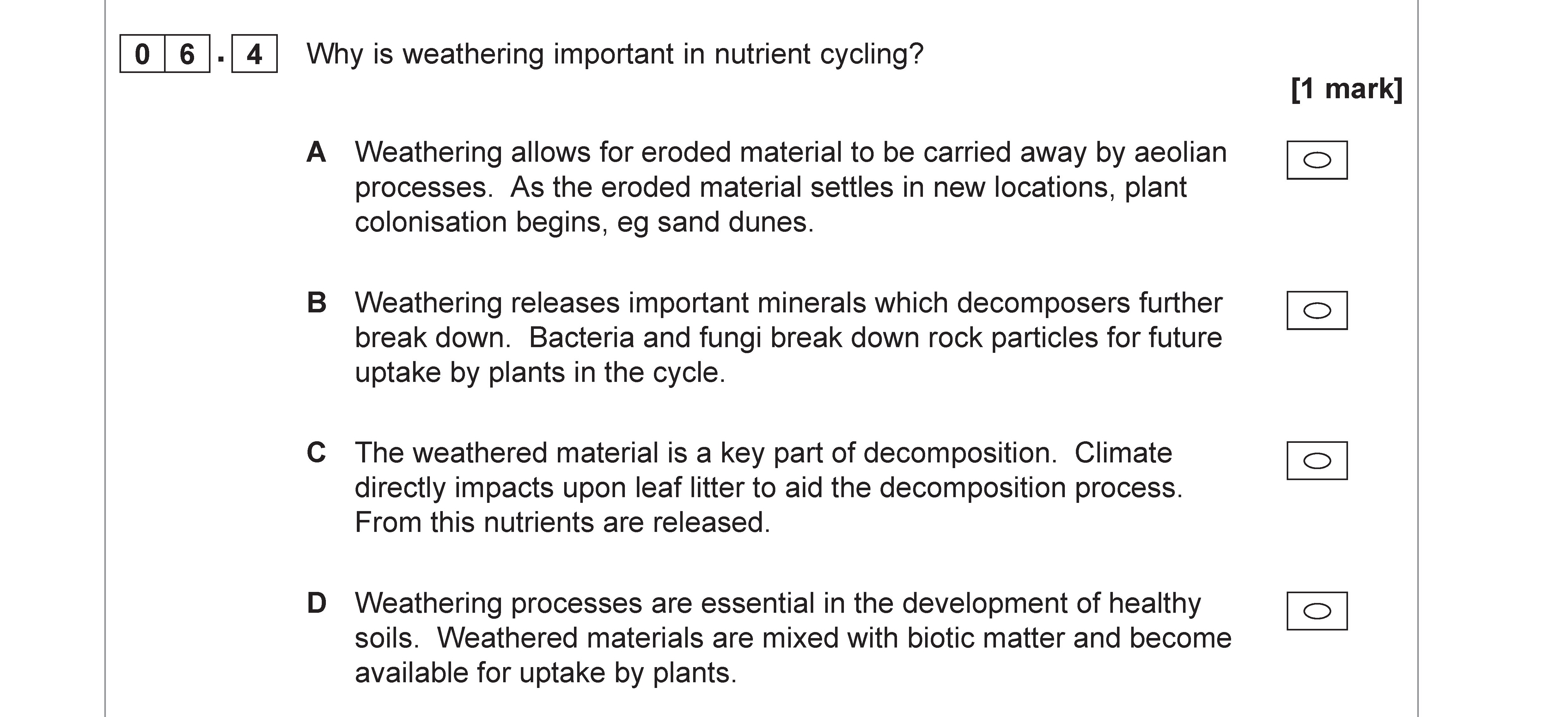 Why-is-weathering-important-in-nutrient-cycling?--A-AQA-A-Level Geography-Question 6-2019-Paper 1.png
